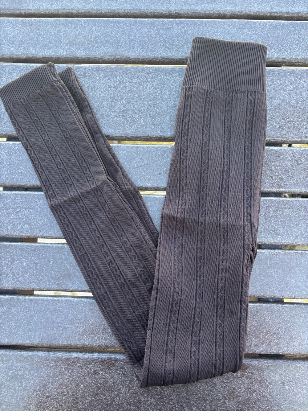 Scala Black Ribbed Knit Leggings with Branded Waist
